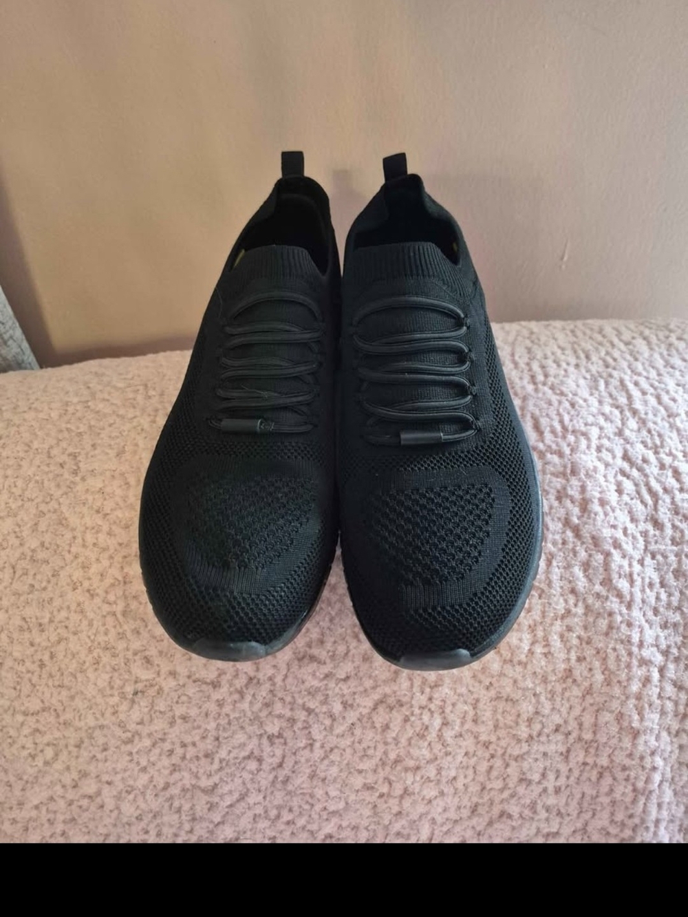 Skechers Women’s Black Knit Slip-On Athletic Sneakers - Picture 3 of 6